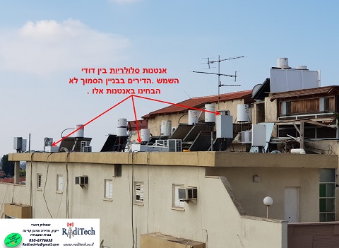 מקור קרינה אלקטרומגנטית בבית שעלינו לקחת בחשבון לפני רכישת דירה הם אותם האנטנות הנבלעות בנוף כפי שניתן לראות בתמונה , אנטנות בין דודי השמש ממש קשה להבחין בהם. קרינה בבית מסוכנת במיוחד לילדים.